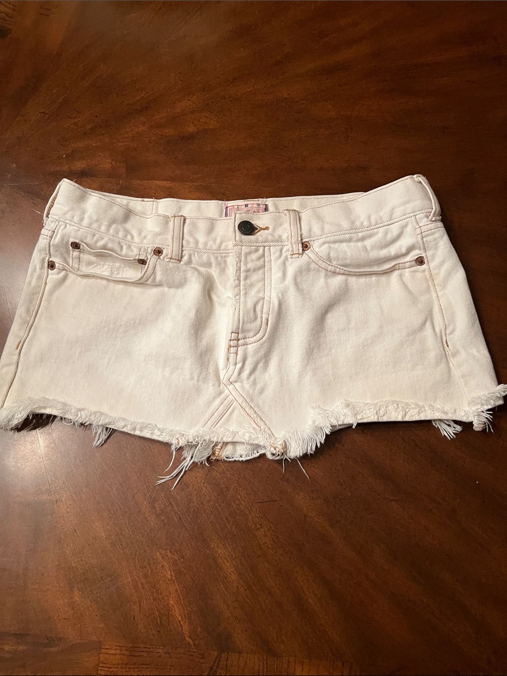 Women’s White Denim Cutoff Skirt